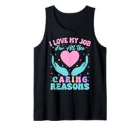 Camiseta De Trabajador Social Love My Job Caring Reasons Camiseta sin Mangas