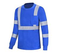Camiseta de Trabajo Seguridad Reflectante de Manga Larga de Alta Visibilidad Cintas Reflectantes