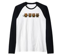Camiseta de Tres Monos Cuarto Mono es un Regalo Divertido Camiseta Manga Raglan