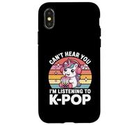 Camiseta de Unicornio K-Pop Can't Hear You I'm Listening To K-Pop Carcasa para iPhone X/XS