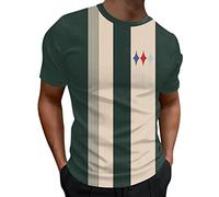 Camiseta de verano a rayas para hombre, cuello redondo, camiseta deportiva para hombre, camiseta básica, ropa de calle, regalos para papá, papá, amigo, hombre, regalo para el día del padre, verde, XXL