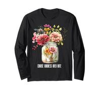 Camiseta de verano con frasco de flores silvestres Elige la bondad sobre el Manga Larga