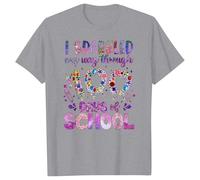 Camiseta de verano de manga corta para mujer, estilo informal, con texto en inglés "We Out Teachers", gris, L