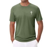 Camiseta de verano para hombre, cuello redondo, camiseta de ocio estampada, monocolor, camiseta holgada, camiseta de manga corta, camiseta básica para exteriores, camisa ligera de verano, verde menta