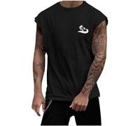 Camiseta de verano para hombre, talla holgada, moderna, de gimnasio, camiseta de tirantes funcional, camiseta de compresión, camiseta de compresión, sin mangas, para deportes de fuerza, Negro , 3XL