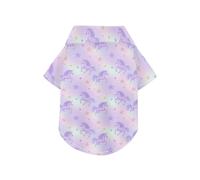 Camiseta de verano para mascotas con diseño de unicornios rosados mágicos y estrellas, galaxia morada, con botones, transpirable, fresca, sudadera de verano para mascotas, sudadera para cachorros