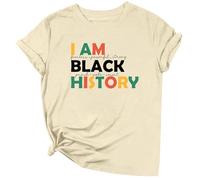 Camiseta de verano para mujer, con estampado de letras, cómoda y a la moda, camiseta de manga corta, beige, XXL