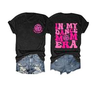 Camiseta de verano para mujer, con estampado de letras, cómoda y a la moda, camiseta de manga corta, Negro , L