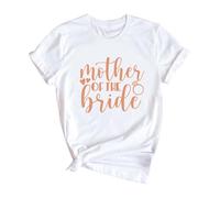 Camiseta de verano para mujer con texto en inglés "Mother of the Bride", divertidas camisetas casuales de entrenamiento 2026, lindas camisetas de ajuste holgado, estampadas de moda Y2K, camisetas con