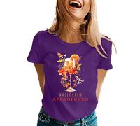 Camiseta de verano para mujer, cuello redondo, manga corta 2025, camiseta básica con estampado, blusa básica, cómoda de algodón, camiseta delgada, deportiva, senderismo, cuello redondo, blusa de