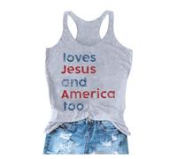 Camiseta de verano para mujer, extralarga, con estampado de tirantes, básica, bohemia, a rayas, de verano, sin mangas, cuello en V, camiseta de tirantes, ligera y aireada, elegante, de punto, espalda