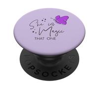 Camiseta de verano para mujer She is Magic That One Butterfly PopSockets PopGrip Adhesivo