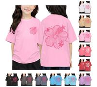 Camiseta de verano para niña, manga corta, informal, de manga corta, blusas de calle, deportivas, para ocio, camiseta deportiva, blusa, transpirable, para adolescentes y niños, Rosa claro., 12-13 años