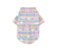 Camiseta de verano para perro, diseño de castillo de cuento de hadas, con botones, suave, ligero y transpirable, ideal para uso diario y sesiones de fotos, talla 4XL