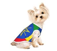Camiseta de verano para perros con estampado de bandera de Etiopía, camiseta elástica para gatos y perros, camiseta sin mangas para perros