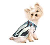 Camiseta de verano para perros con estampado de pingüino, camiseta elástica para gatos y perros, camiseta sin mangas para perro
