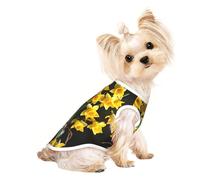Camiseta de verano para perros con estampado de ramo de narcisos, camiseta elástica para gatos y perros, camiseta sin mangas para perro