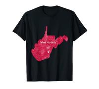 Camiseta de West Virginia para niña con forma de corazón rojo con forma de corazón Camiseta
