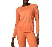 Camiseta de Yoga Manga Larga for Mujer, Holgada, for Entrenamiento en el Gimnasio, Transpirable, Secado rápido, for Correr para Fitness Yoga(Orange,M)