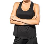 Camiseta de yoga para mujer, color sólido, cómodo, de secado rápido, para entrenamiento, gimnasio, deporte y ocio, alto ligero, Le Noir, L