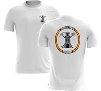 Camiseta de zapadores del ejército de Tierra. Ingenieros del Ejercito. Fortaleza y Valor. Camiseta Militar española. (FR/ES, Letras, L, Regular, Regular, Blanco)
