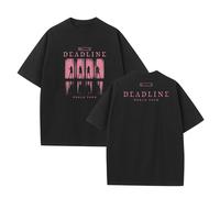 Camiseta Deadline 2025 Camiseta de Algod¨®n con Soporte gr¨¢Fico de High Street(Black,S)