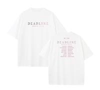 Camiseta Deadline 2025 World Tour, Camiseta gráfica de algodón for Fans.(White,S)
