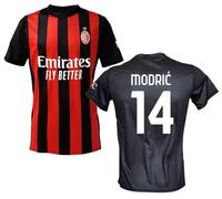 Camiseta del AC Milan Luka Modric 14, réplica autorizada 2025-2026, para niños (tallas-años 4, 6, 8, 10, 12) y adultos (tallas S, M, L, XL, XXL), Negro , M