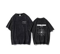 Camiseta del álbum Tunnel Vision, Camisetas con Letrero Lavado con gráfico Vintage de algodón Estampado Worldtour(B Black,2XL)