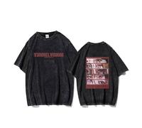 Camiseta del álbum Tunnel Vision, Camisetas con Letrero Lavado con gráfico Vintage de algodón Estampado Worldtour(D Black,2XL)