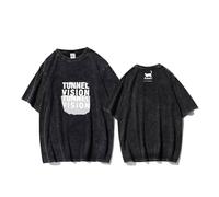 Camiseta del álbum Tunnel Vision Worldtour, Camisas lavadas con gráfico Vintage de algodón Estampado(B Black,2XL)