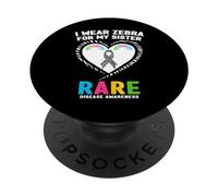 Camiseta del Día de Las Enfermedades Raras 2026 - Uso Cebra para mi Hermana PopSockets PopGrip Adhesivo
