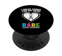 Camiseta del Día de Las Enfermedades Raras 2026 - Uso Cebra para mi héroe PopSockets PopGrip Adhesivo