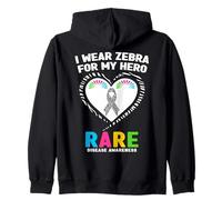 Camiseta del Día de Las Enfermedades Raras 2026 - Uso Cebra para mi héroe Sudadera con Capucha
