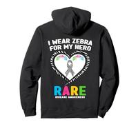 Camiseta del Día de Las Enfermedades Raras 2026 - Uso Cebra para mi héroe Sudadera con Capucha