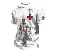Camiseta del día de San Jorge para hombre, diseño de caballero de Inglaterra con cruz del 23 de abril, camiseta de fiesta festiva, manga corta, camiseta deportiva de verano, camiseta informal para