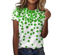 Camiseta del día de San Patricio para mujer, disfraz de duende, camisetas de trébol, camisetas casuales de verano, personalizadas, ligeras, de manga corta, trébol de la suerte, camisetas verdes de la