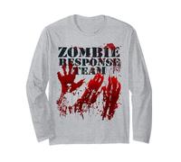 Camiseta del Equipo Zombie Response en la Parte Trasera, Blood Splatter Manga Larga