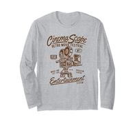 Camiseta del Festival DE PROYECTOR DE Cine Scope Vintage Retro Manga Larga