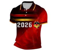 Camiseta del Mundial de Alemania para hombre, camiseta de fútbol 2026, camiseta de polo para hombre, camisa de hombre con estampado de bandera alemana, cremallera para uso diario, festivales y