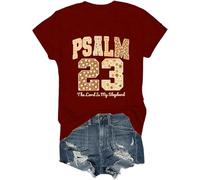 Camiseta del Salmo 23 con texto en inglés «The Lord is My Shepherd», versículo bíblico, para Acción de Gracias, cristiana, Burdeos, S