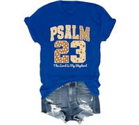 Camiseta del Salmo 23 con texto en inglés «The Lord is My Shepherd», versículo bíblico, para Acción de Gracias, cristiana, azul real, S