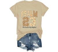 Camiseta del Salmo 23 con texto en inglés «The Lord is My Shepherd», versículo bíblico, para Acción de Gracias, cristiana, caqui, XL