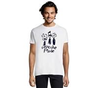 Camiseta Depeche Mode, Pop Electrónico, música,Concierto,Bandas, Grupos L (FR/ES, Letras, M, Regular, Regular, Blanco)