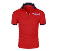 Camiseta Deporte Hombre B. S. A, Po.lo Golf Tenis con Estampado, Manga Corta Golf Po.lo T-Shirt Camisetas Outdoor, fitness(Red,S)