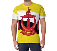 Camiseta Deporte Hombre Bandera De Brunéi Camisetas de Fútbol Manga Corta Cultura Nacional Secado Rápido Ligeras Transpirable Fitness Ropa para Gimnasio Entrenamiento Running