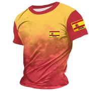 Camiseta Deporte Hombre Camiseta Torero Bandera España Ligera Y Transpirable Cuello Redondo Casual Manga Corta para Hombre Activo Y El Día A Día