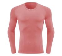 Camiseta Deporte Hombre,Cuello Redondo Camiseta Manga Larga Hombre Slim Fit Elástica Camisetas de Muscular Gimnasio Entrenamiento Color Sólido Cómoda Sport tee Pullover Tops S-3XL