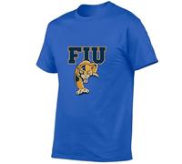 Camiseta Deporte Hombre Florida International University，Camiseta Deportiva con Cuello Redondo，Casuales de Manga Corta para Running Gym Ciclismo(Blue,M)