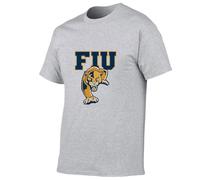 Camiseta Deporte Hombre Florida International University，Camiseta Deportiva con Cuello Redondo，Casuales de Manga Corta para Running Gym Ciclismo(Grey,XL)